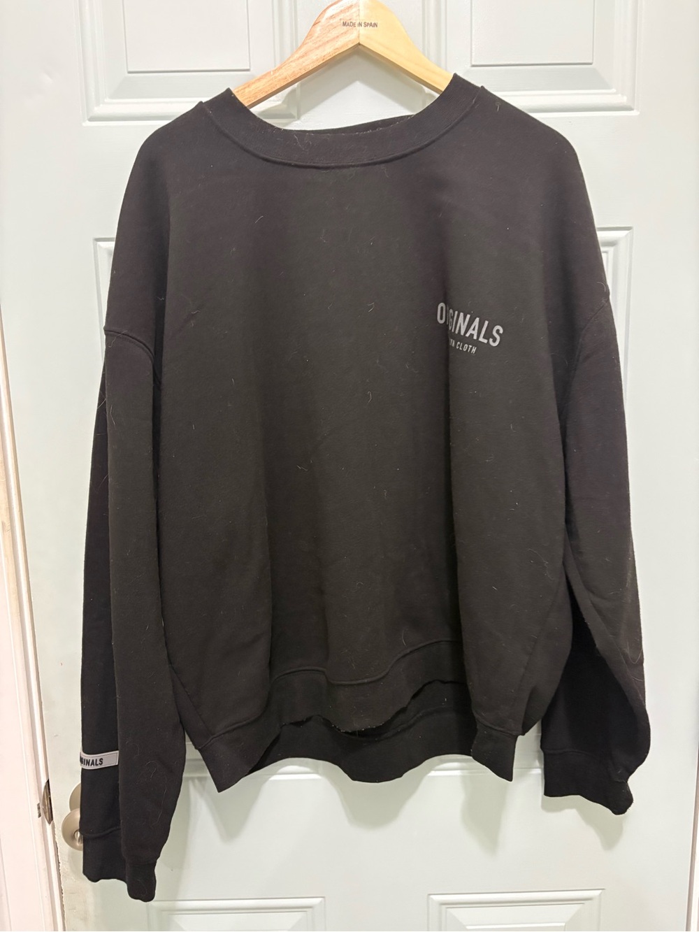 Brooklyn Cloth Black Crewneck Sweatshirt with Small Logo